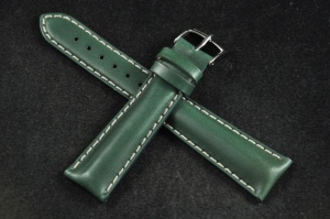 Pasek Bros 8771, Skóra naturalna, Zielony, 20mm