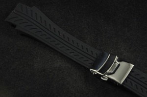 Pasek do zegarka Adriatica 8181, Gumowy, Czarny