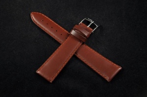 Pasek Bros 8541, Skóra naturalna, Brązowy, 20mm