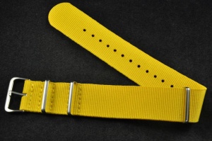 Pasek typu Nato, Nylonowy, Żółty, 22mm