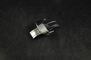 Zapięcie motylkowe, Stalowe na przycisk, Srebrne, 12mm