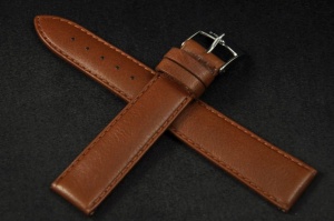 Pasek Bros 8533, Skóra naturalna, Brązowy, 18mm