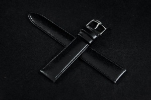 Pasek Bros 8653, Skóra naturalna, Czarny, 18mm