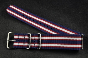 Pasek Campagnolo 330099 Nato, Nylonowy, Granatowo-biało-czerwony, 24mm