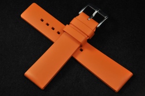 Pasek do zegarka Hirsch Pure, Kauczuk, Pomarańczowy, 22mm