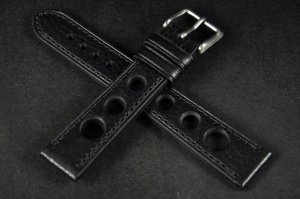 Pasek Rally Skórzany, Czarny, 18mm