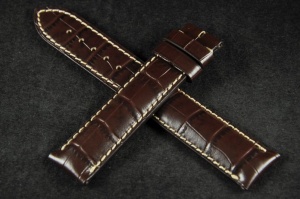 Pasek do zegarka Longines Evidenza, Skórzany, Ciemny brąz, 19mm