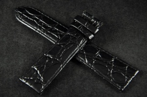 Pasek do zegarka Longines, Skórzany, Czarny, 21mm