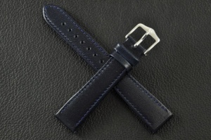 Pasek do zegarka Hirsch Osiris, Skórzany, Granatowy, 16mm, M