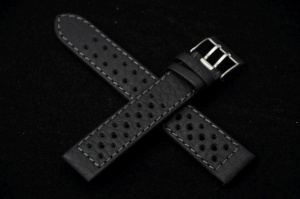 Pasek Di-Modell Rallye 1230, Skórzany, Czarny, Szara nić, 19mm