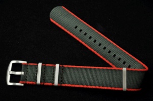 Pasek Nato Seatbelt, Nylonowy, Zielono-pomarańczowy, 22mm