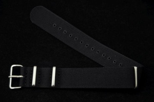 Pasek typu Nato, Nylonowy, Czarny, 20mm