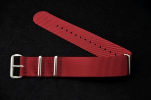 Pasek typu Nato, Nylonowy, Czerwony, 22mm