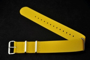 Pasek typu Nato, Nylonowy, Żółty, 20mm