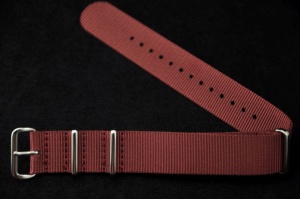 Pasek typu Nato, Nylonowy, Winny, 20mm