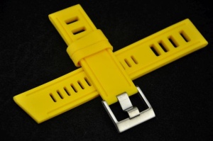 Pasek do zegarka typu Isofrane, Silikonowy, Żółty, 22mm