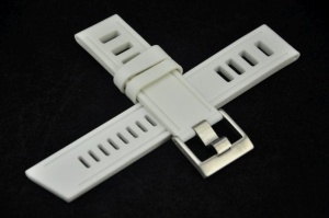 Pasek do zegarka typu Isofrane, Silikonowy, Biały, 22mm