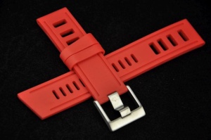 Pasek do zegarka typu Isofrane, Silikonowy, Czerwony, 22mm