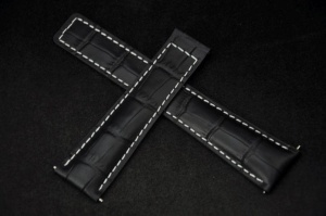 Pasek do zegarka Tag Heuer, Skórzany, Czarny, 22mm