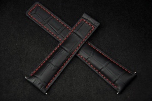 Pasek do zegarka Tag Heuer, Skórzany, Czarny, 22mm