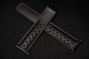 Pasek do zegarka Tag Heuer, Skórzany, Czarny, 20mm