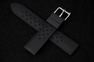 Pasek typu Tropic, Silikonowy, Czarny, 18mm