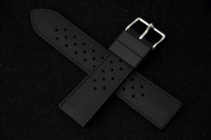 Pasek typu Tropic, Silikonowy, Czarny, 22mm