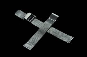 Bransoletka mesh drobna, Stalowa, Srebrna, 15mm