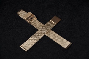 Bransoletka mesh drobna, Stalowa, Różowe złoto, 15mm