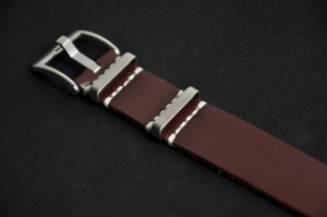 Pasek typu Nato, Skórzany, Brązowy, 20mm
