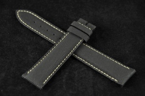 Pasek do zegarka Longines Legend Diver, Skórzany, Czarny, 19mm