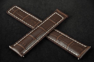Pasek do zegarka Tag Heuer, Skórzany, Ciemny brąz, 20mm