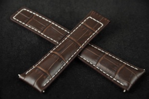 Pasek do zegarka Tag Heuer, Skórzany, Ciemny brąz, 22mm 