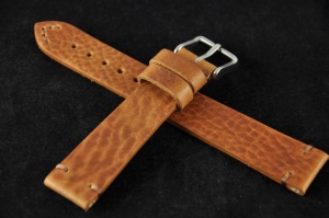 Pasek Bros 8778, Skóra naturalna, Brązowy, 22mm