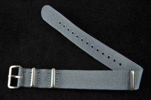 Pasek typu Nato, Nylonowy, Szary, 18mm