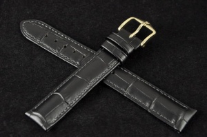 Pasek do zegarka Hirsch Duke, Skórzany, Czarny, 17mm