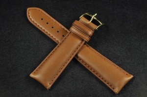 Pasek Bros 8545, Skóra naturalna, Brązowy, 22mm