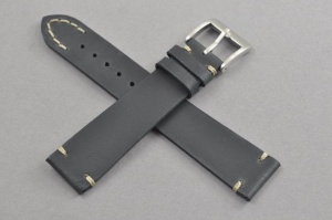 Pasek typu Vintage, Skórzany,  Czarny, 22mm