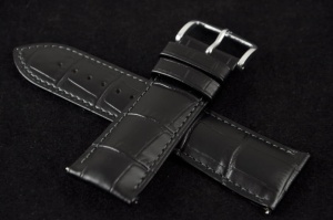 Pasek do zegarka Hirsch Duke, Skórzany, Czarny, 24mm, M