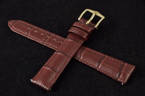 Pasek do zegarka Hirsch Duke, Skórzany, Bordowy, 16mm