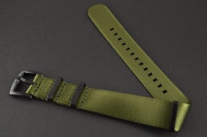 Pasek Nato Seatbelt, Nylonowy, Zielony, Czarne okucia, 20mm 
