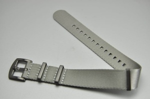 Pasek Nato Seatbelt, Nylonowy, Szary, Czarne okucia, 18mm