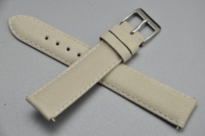 Pasek do zegarka, Skórzany, Postarzany, Beżowy, 18mm