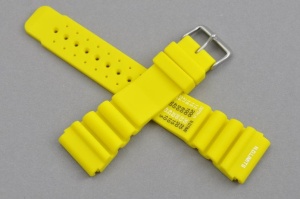 Pasek typu Diver, Silikonowy, Żółty, 24mm