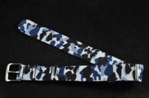 Pasek typu Nato, Nylonowy, Niebieskie Moro, 24mm
