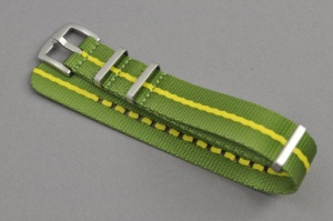 Pasek Nato Seatbelt, Nylonowy, Zielono-Żołty, 20mm 