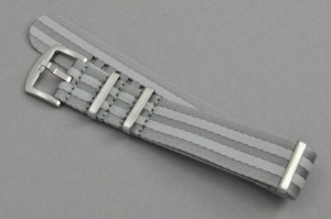 Pasek Nato Seatbelt, Nylonowy, Szaro-jasno szary, 22mm