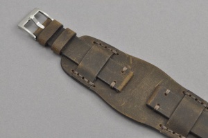 Pasek Skórzany Vintage z podkładką, Ciemny brąz, 18mm