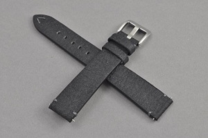 Pasek Vegan Vintage, Pinatex, Czarny, 18mm