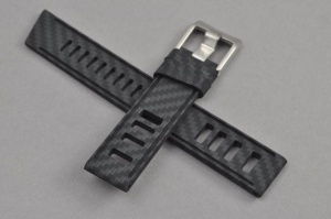 Pasek do zegarka typu Isofrane, Silikonowy, Carbon, 22mm